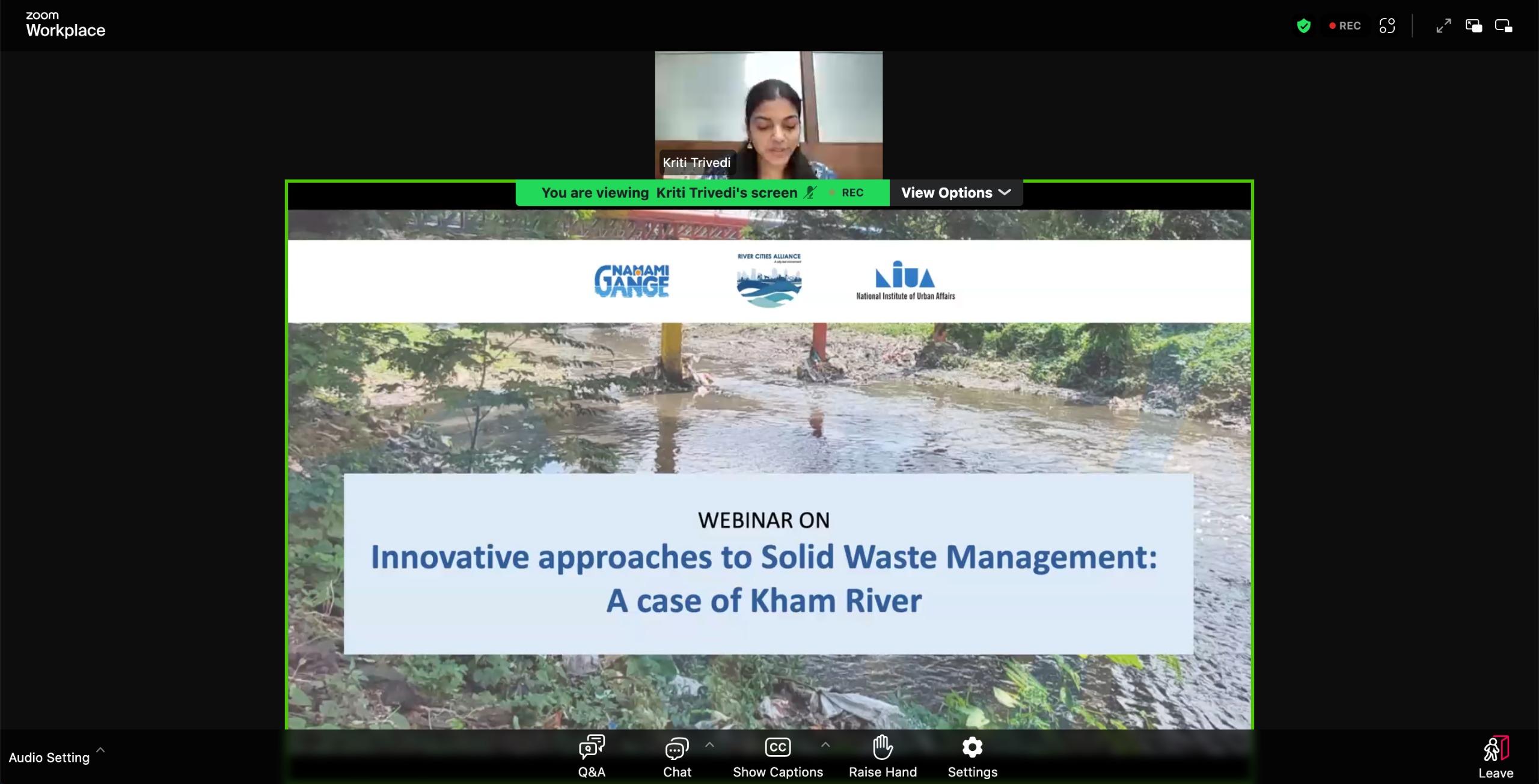 Webinar on Innovative Approaches to Solid Waste Management — A Case of the Kham River